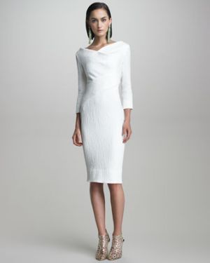 Oscar de la Renta Crimped Cotton Dress - white.jpg